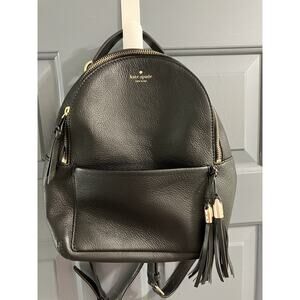KATE SPADE NICOLE LARCHMONT AVE BACKPACK BLACK LEATHER TRAVEL SCHOOL BAG